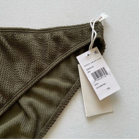 NWT Plus Size Good American Green Crinkle Swim Bikini Bottoms BBW Curvy - Picture 5 of 6